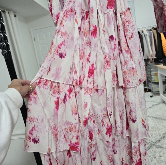 Misa Los Angeles Abigail floral tiered long sleeve maxi dress nwt size S - Picture 9 of 15